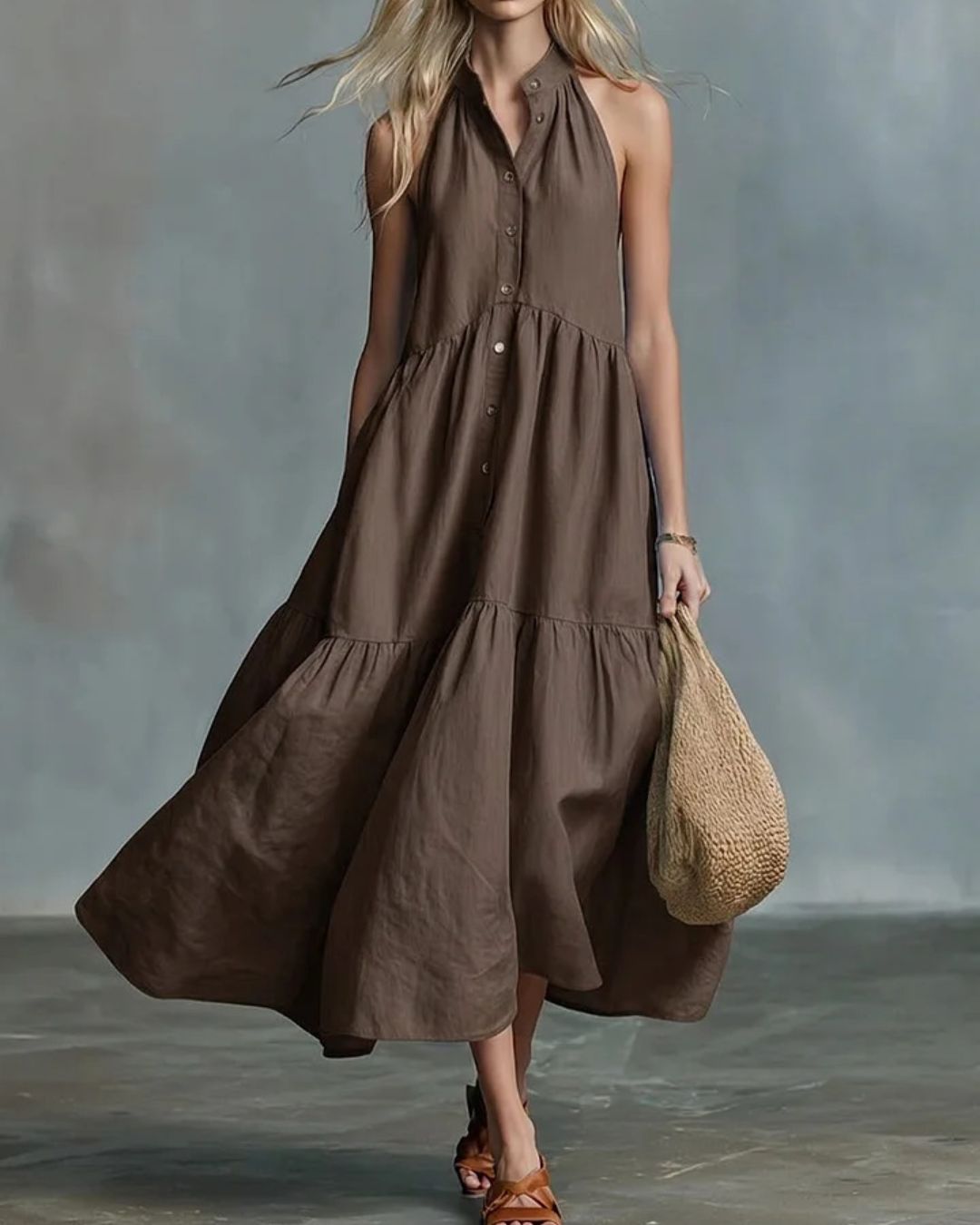 Willluxe® Sculpting Flowy Polly Linen Dress