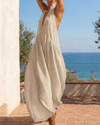 Willluxe® Sculpting Flowy Halter Maxi Dress with Pockets