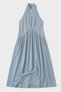 Willluxe® Sculpting Flowy Halter Maxi Dress with Pockets