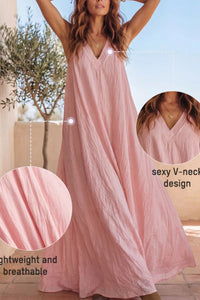 Willluxe® Flowy Boho V-Neck Halter Maxi Dress