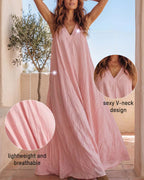 Willluxe® Flowy Boho V-Neck Halter Maxi Dress