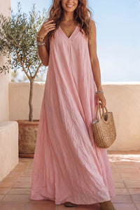 Willluxe® Flowy Boho V-Neck Halter Maxi Dress