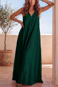 Willluxe® Flowy Boho V-Neck Halter Maxi Dress