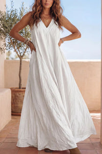 Willluxe® Flowy Boho V-Neck Halter Maxi Dress