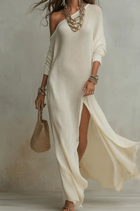 Willluxe® Bohemian One-Shoulder Textured Maxi Dress In Soft