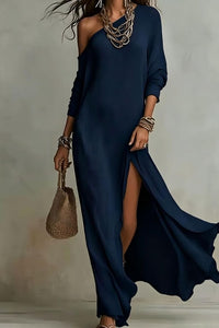 Willluxe® Bohemian One-Shoulder Textured Maxi Dress In Soft