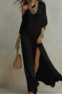 Willluxe® Bohemian One-Shoulder Textured Maxi Dress In Soft