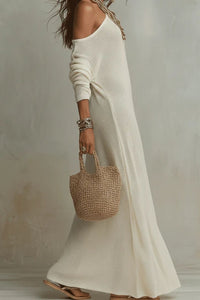 Willluxe® Bohemian One-Shoulder Textured Maxi Dress In Soft
