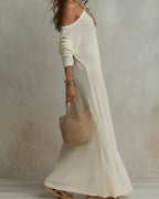 Willluxe® Bohemian One-Shoulder Textured Maxi Dress In Soft