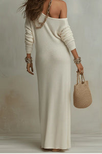 Willluxe® Bohemian One-Shoulder Textured Maxi Dress In Soft