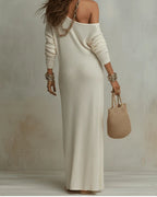 Willluxe® Bohemian One-Shoulder Textured Maxi Dress In Soft