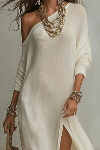 Willluxe® Bohemian One-Shoulder Textured Maxi Dress In Soft