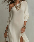 Willluxe® Bohemian One-Shoulder Textured Maxi Dress In Soft