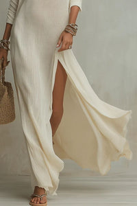Willluxe® Bohemian One-Shoulder Textured Maxi Dress In Soft