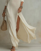 Willluxe® Bohemian One-Shoulder Textured Maxi Dress In Soft