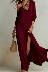Willluxe® Bohemian One-Shoulder Textured Maxi Dress In Soft