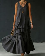 Willluxe® Elegant Romantic Layered Ruffle Long Dress