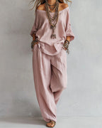 Willluxe® Casual Wide-leg Pants Set