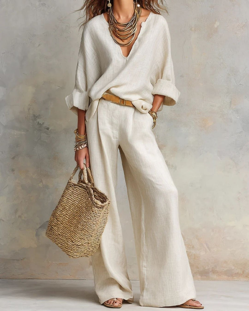 Willluxe® Natural Loose Fitting Resort Wear Set