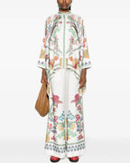Willluxe® Grenadilla Print Silk-Twill Blouse Flowy Loose-Cut Sleeves Italian Elegant Set