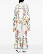 Willluxe® Grenadilla Print Silk-Twill Blouse Flowy Loose-Cut Sleeves Italian Elegant Set