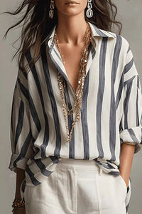 Willluxe® Casual Striped Long-Sleeved Shirt