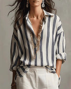 Willluxe® Casual Striped Long-Sleeved Shirt