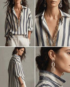 Willluxe® Casual Striped Long-Sleeved Shirt