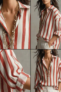 Willluxe® Casual Striped Long-Sleeved Shirt