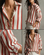 Willluxe® Casual Striped Long-Sleeved Shirt