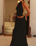 Willluxe® Romance Pleated Back Halter Tank Set