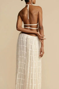 Willluxe® Romance Pleated Back Halter Tank Set