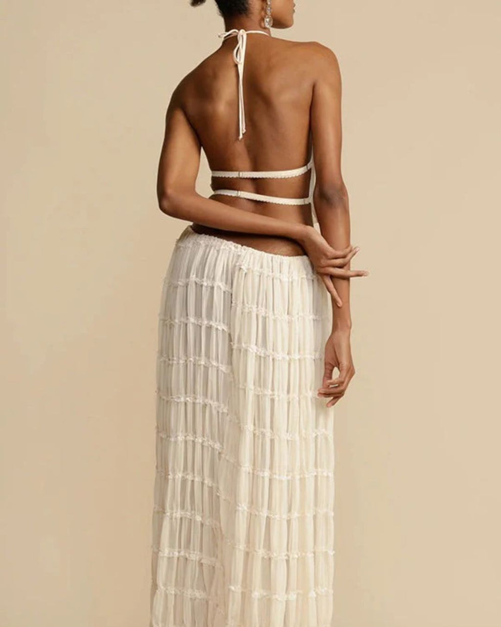 Willluxe® Romance Pleated Back Halter Tank Set
