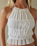 Willluxe® Romance Pleated Back Halter Tank Set