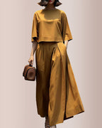 Willluxe® Effortless Drape Two-Piece Wide Leg Lounge Set