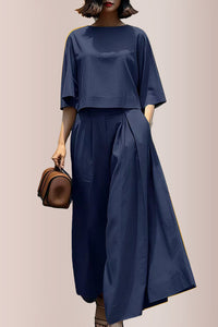 Willluxe® Effortless Drape Two-Piece Wide Leg Lounge Set