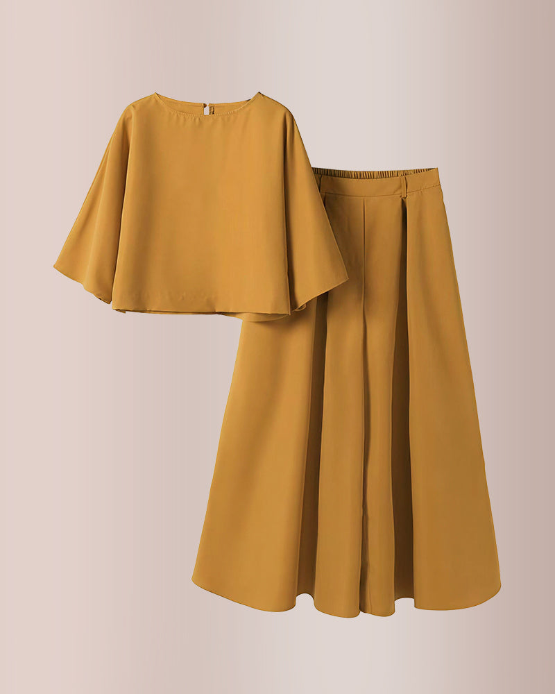 Willluxe® Effortless Drape Two-Piece Wide Leg Lounge Set