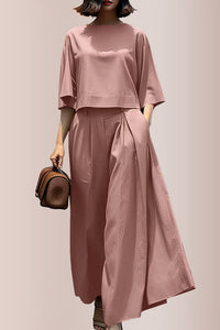 Willluxe® Effortless Drape Two-Piece Wide Leg Lounge Set