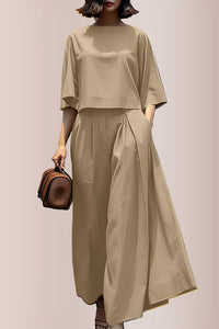 Willluxe® Effortless Drape Two-Piece Wide Leg Lounge Set