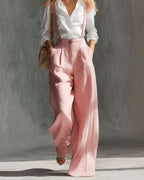 Willluxe® Elegant Vintage Versatile Cotton Wide-leg Pants Overalls