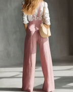 Willluxe® Elegant Vintage Versatile Cotton Wide-leg Pants Overalls