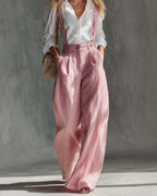 Willluxe® Elegant Vintage Versatile Cotton Wide-leg Pants Overalls