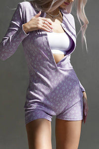 Willluxe® Heart Print Button Up Round Neckline Onesie