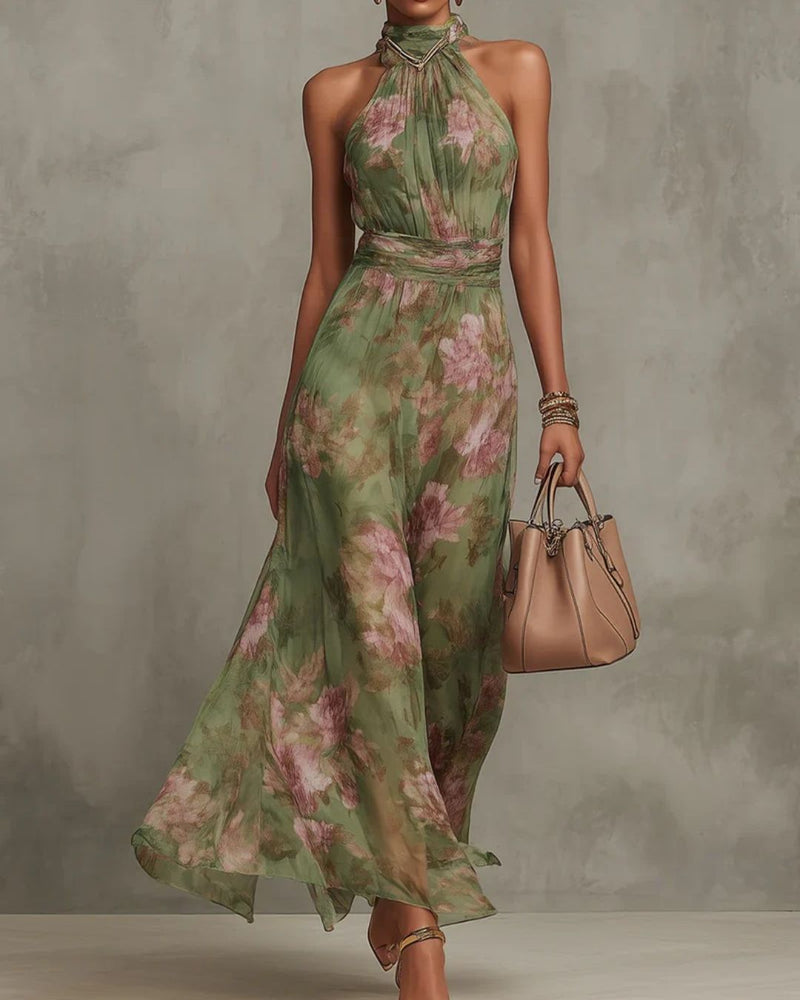 Willluxe® Gathered Halter Midi Dress