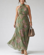 Willluxe® Gathered Halter Midi Dress