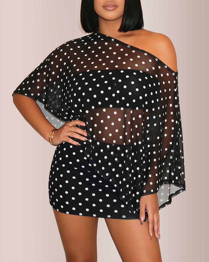 Willluxe® Sheer Asymmetrical Two-Piece Set