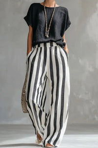 Willluxe® Cozy Loose-fit Striped Two-piece Set