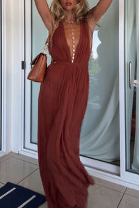 Willluxe® Vacation Style V-neck Lace-up Jumpsuit