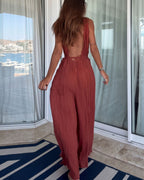 Willluxe® Vacation Style V-neck Lace-up Jumpsuit