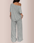 Willluxe® The Effortless Chill Off-Shoulder Lounge Set